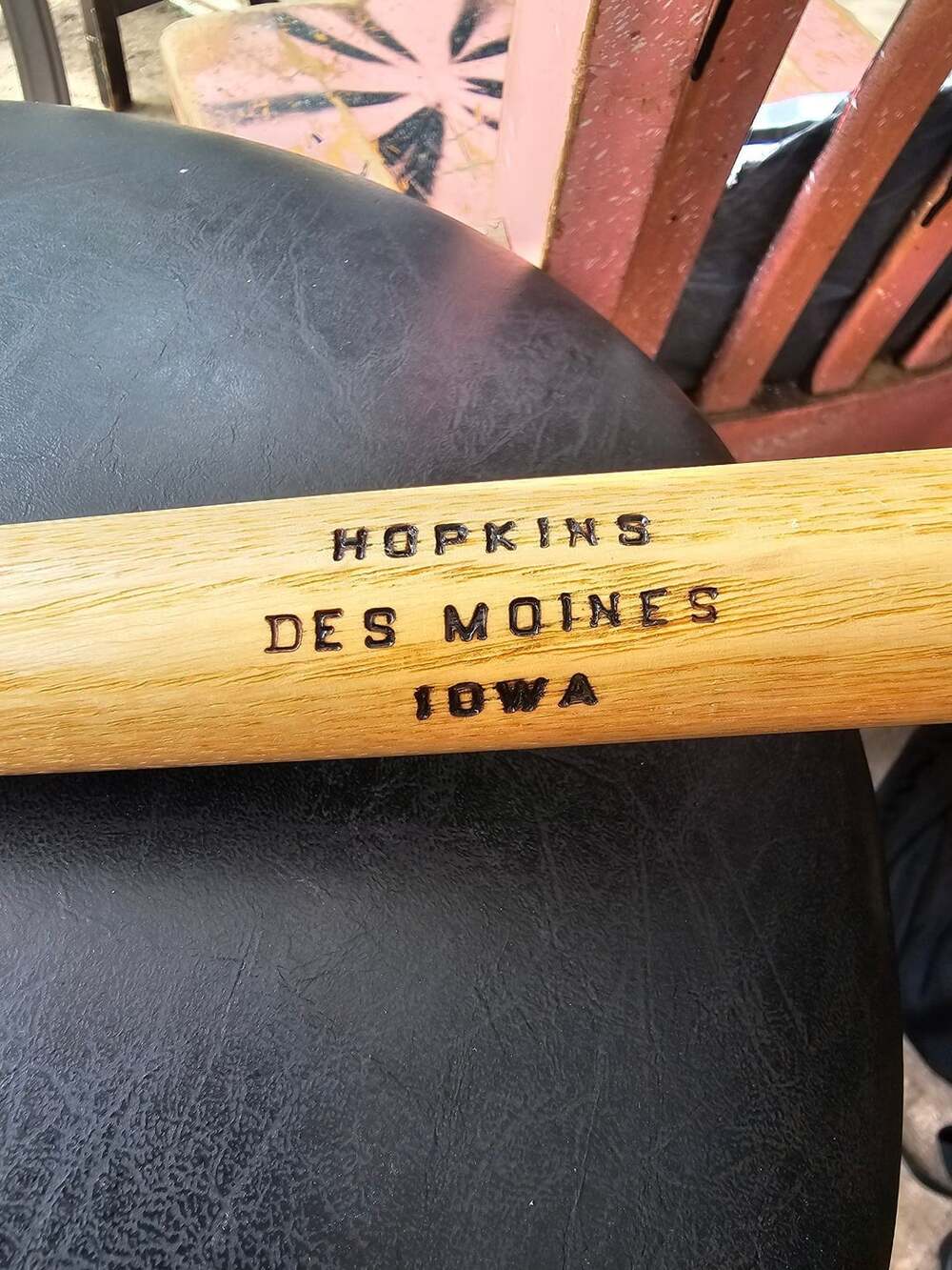 Louisville Slugger  Miniature Promotional Baseball Bat Hopkins Des Moines Iowa